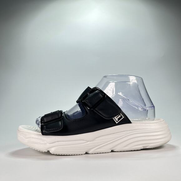 London Fog Nasia White Black Adjustable Straps Sandals WL06328W Womens Size 8W - Picture 4 of 10